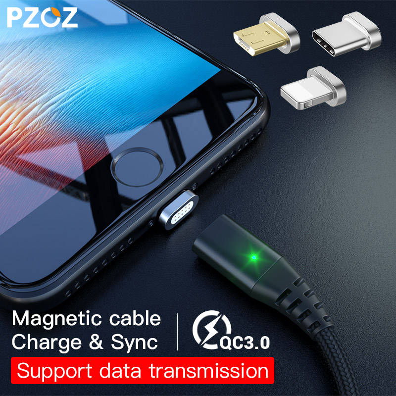 PZOZ Магнитный кабель Micro usb Тип C Быстрая Зарядка адаптер телефон Microusb Тип-C магнит Зарядное устройство usb c для iphone X Xs Max Xr samsung S9 S8+ NOTE 9 8 xiaomi mi 8 6 A2 lite 6X redmi 4X pocophone F1 type c