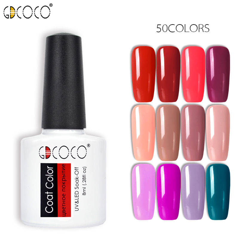 70312 # GDCOCO Гель-лак для ногтей 50 цветов Новое поступление Canni поставка Гель-лак для ногтей Soak Off UV светодио дный LED фиолетовые Лаки Розовый Гель-лак