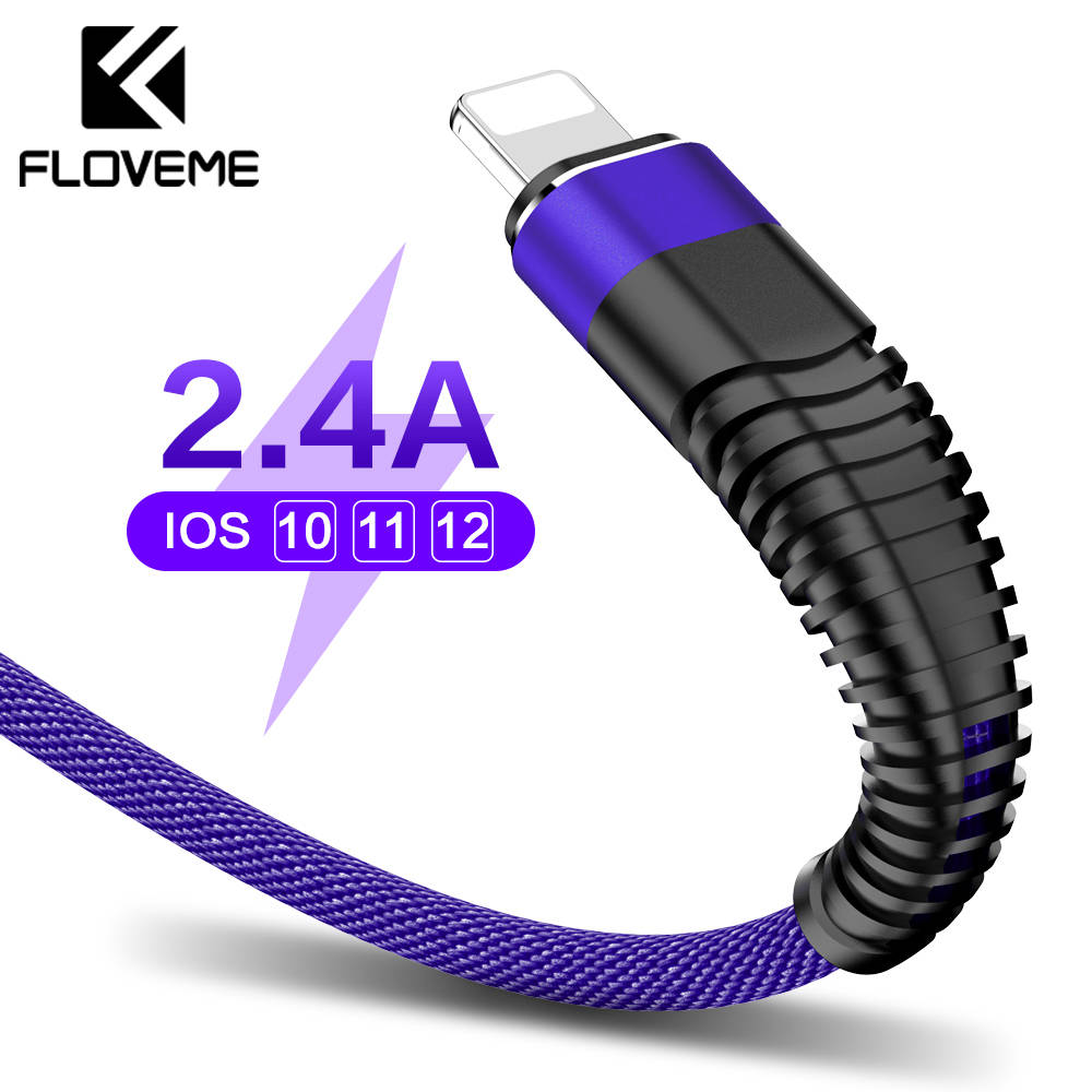 FLOVEME для кабель Lightning/USB высокая прочность 2A зарядки данных нейлоновая оплетка освещения кабель для iPhone iPad Зарядное устройство синхронизации кабели usb кабель зарядка для айфона