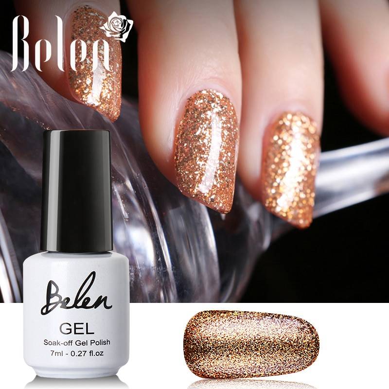 Belen 7 мл черный, белый цвет ногтей УФ гель лак Bling гель-лак с блестками Лаки Полупостоянный эмаль Hybrid Gellak лак
