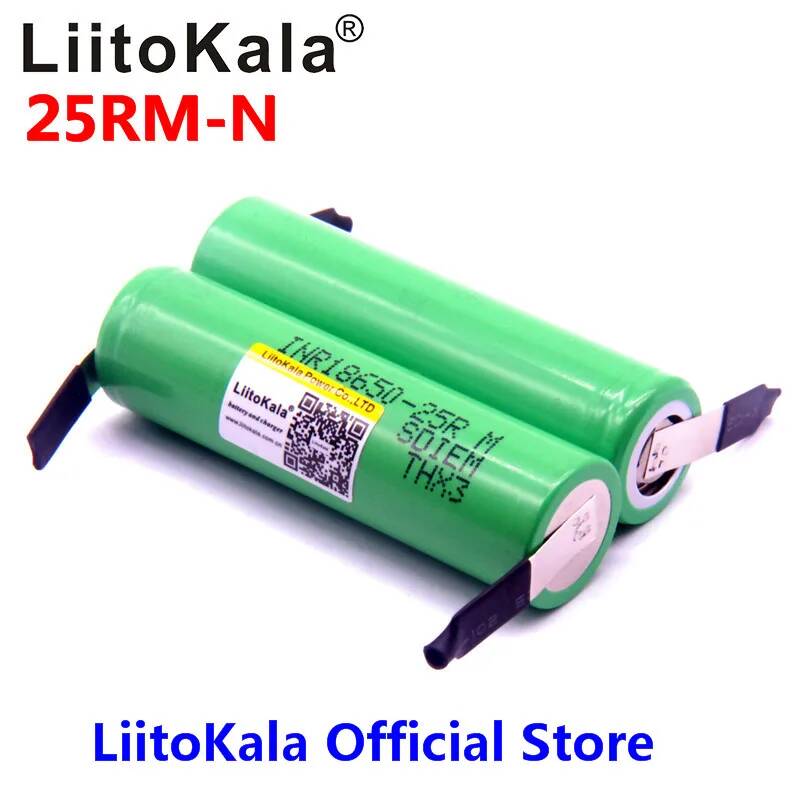 Литий-ионный аккумулятор LiitoKala 18650, 2500 мАч, INR18650, 25R, M 20A