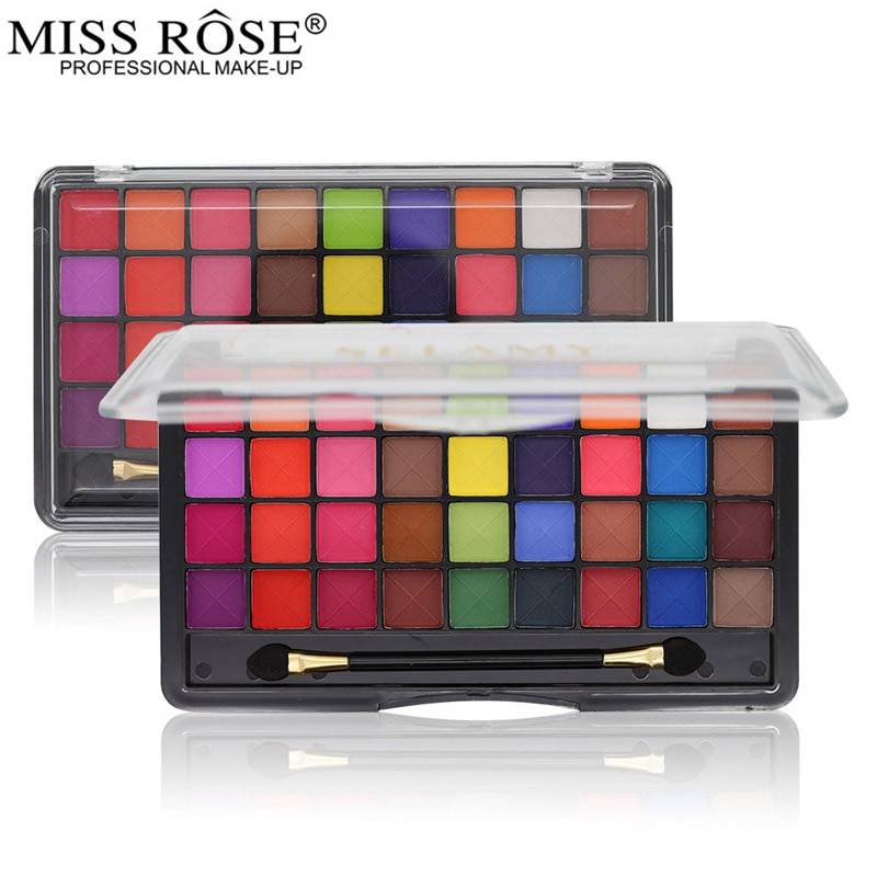 Miss Rose 36 цветов Тени для век Палетка для макияжа Палитра яркий матовый мерцающий Красочный Макияж Набор теней для век Косметика с кисточкой