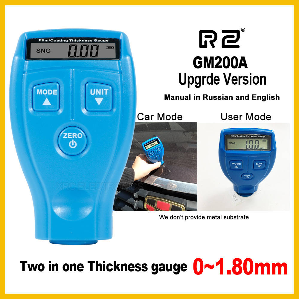 Натуральная RZ обновленная версия GM200A цифровой автомобильные Краски Толщина прибор и Лаки пленочного покрытия для 1,8 мм 71mil