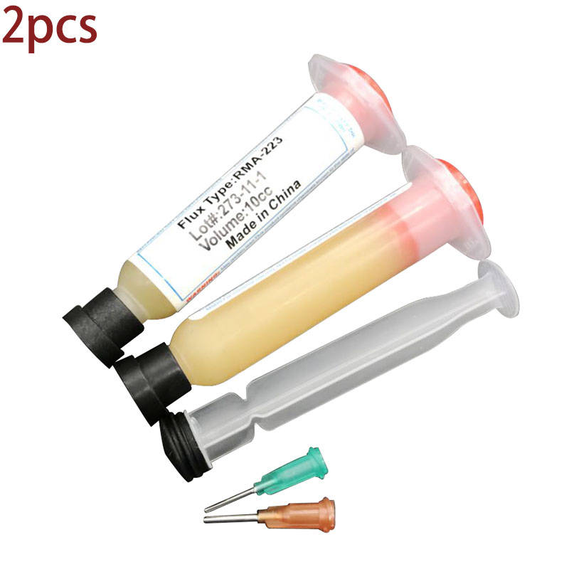 2 шт./лот игольчатой 10cc RMA-223 PCB PGA BGA SMD с гибким наконечником шприц флюс паяльной пасты Смазка ремонт Solde