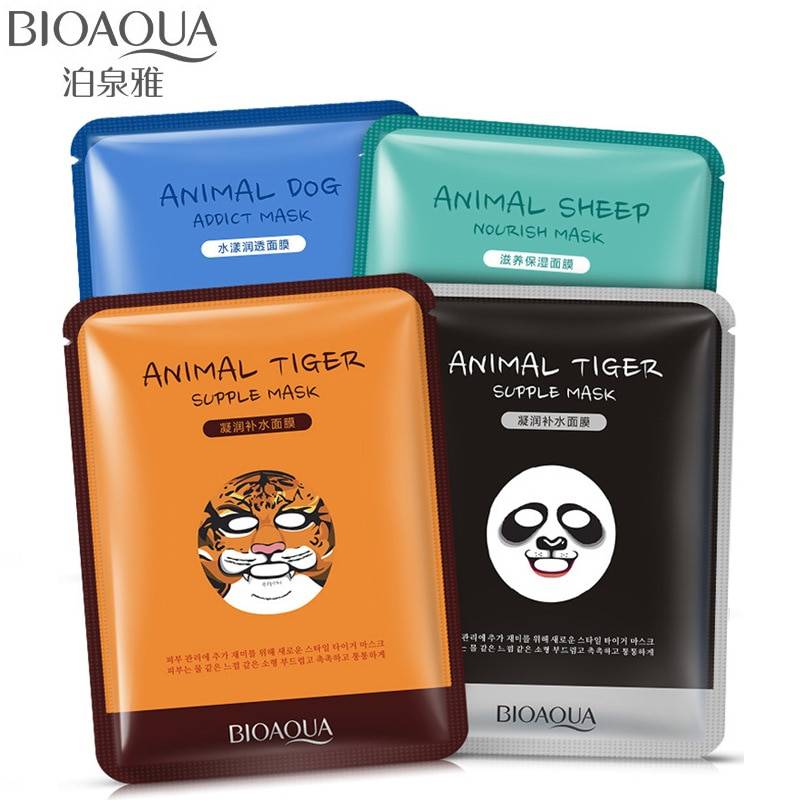 BIOAQUA Творческий маски для лица с изображением животных уход за кожей Овцы/панда/собака/тигр форма увлажняющая маска для лица