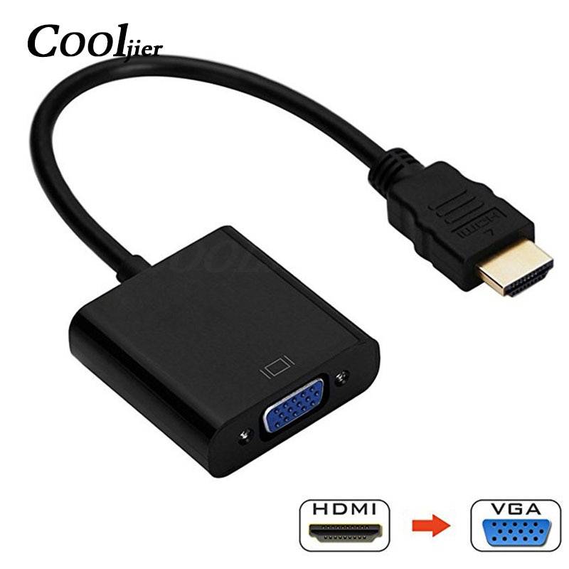 COOLJIER HDMI к VGA кабель конвертер цифровой аналоговый HD 1080P для ПК ноутбука планшета HDMI папа к VGA Famale конвертер адаптер