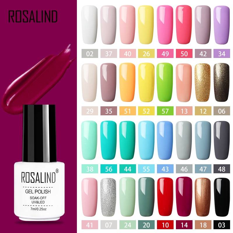 ROSALIND Гель-лак набор все для маникюра полуперманентный Vernis top coat UV светодиодный Led Гель-лак Soak Off Nail Art Гель-лак для ногтей