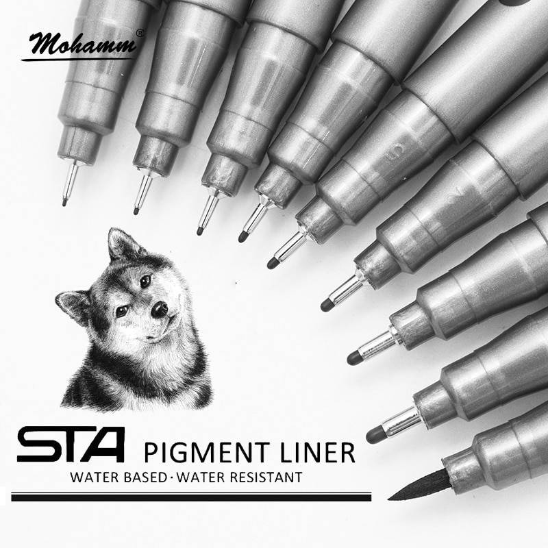 STA водостойкий светопрочный микрон PenTip тонкий лайнер черный эскиз водный маркер ручка для Манга