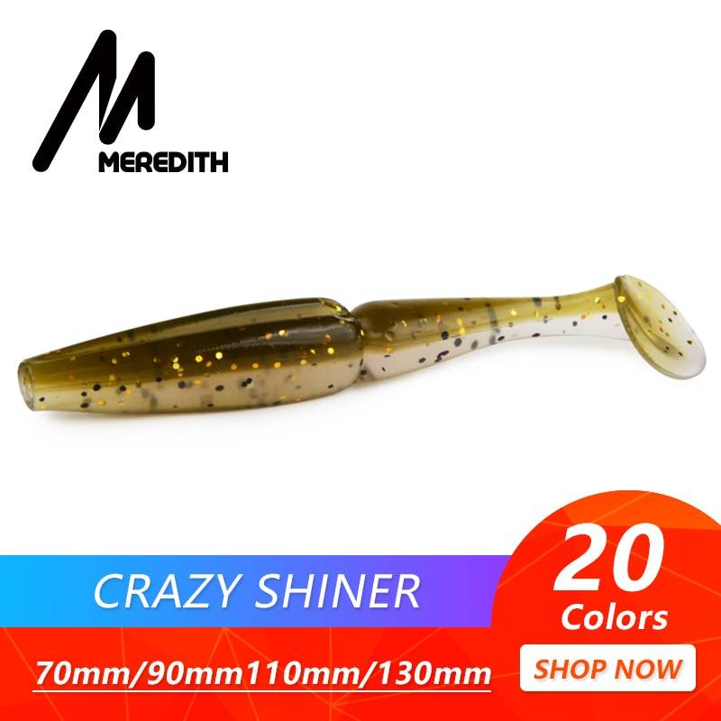 Meredith Crazy Shiner, рыболовная приманка 70 мм, 90 мм, 110 мм, 130 мм, мягкие приманки, Воблер для рыбалки, приманка для баса, искусственная рыболовная Мягкая приманка