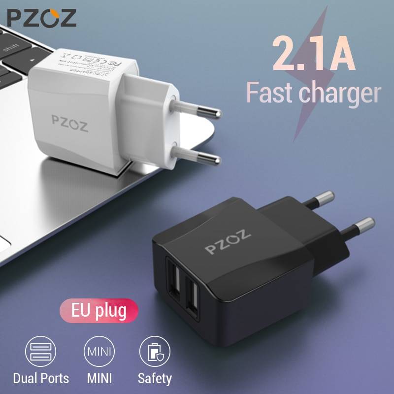 PZOZ Dual USB зарядное устройство 2a быстрой зарядки Путешествия ЕС переходник портативное Сетевое зарядное устройство кабель для мобильного телефона iphone samsung xiaomi