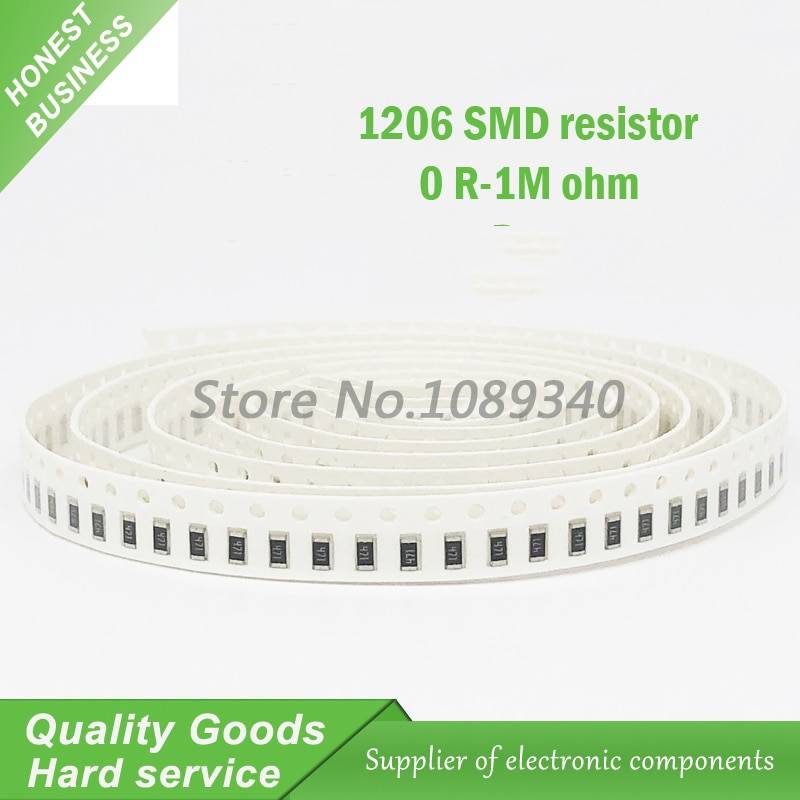 100 шт. 1206 SMD резистор 0R-10 м 1/2 Вт 0 1 10 100 150 220 330 470 Ом 1 К 2,2 К 10 К 100 К 200 К 0R 1R 10R 100R 200R 220R 330R 470R