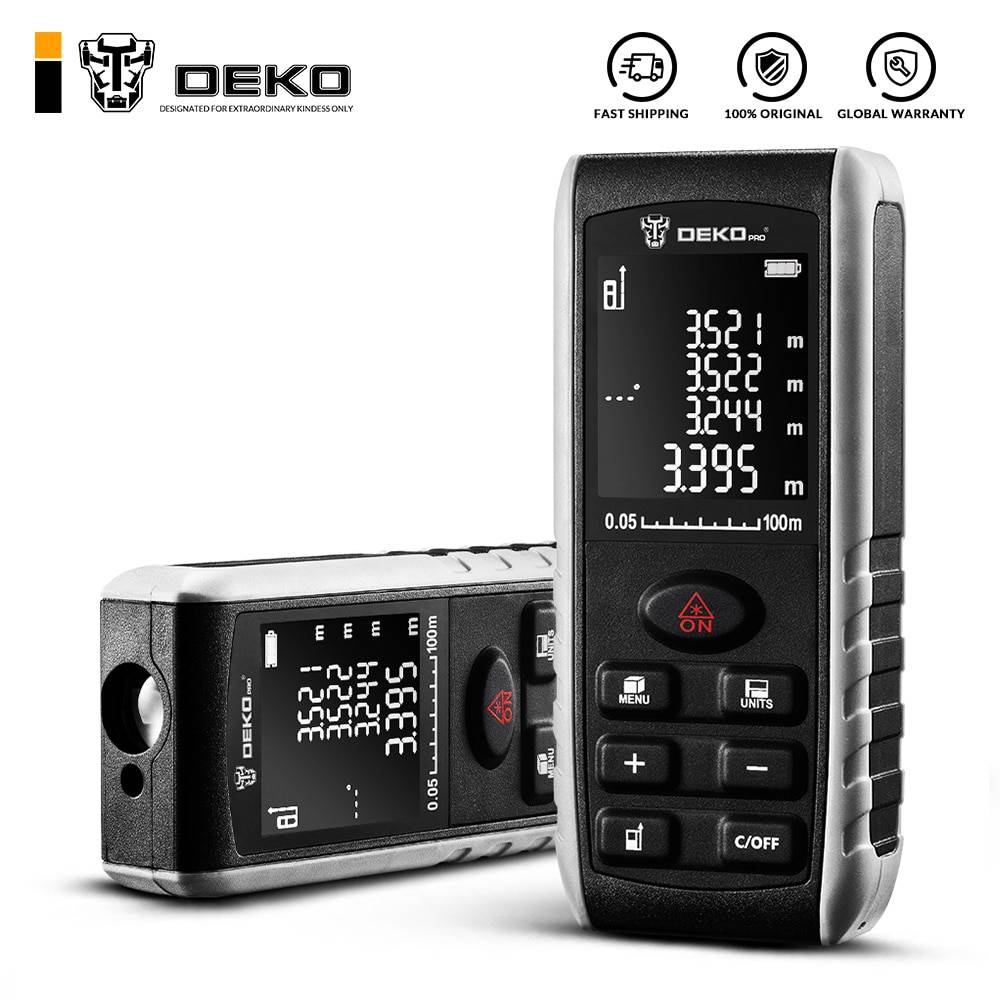 Ручной лазерный дальномер DEKO LRE521, мини лазерный дальномер, лазерный дальномер, дальномер диастиметра 40 м 60 м 80 м 100 м