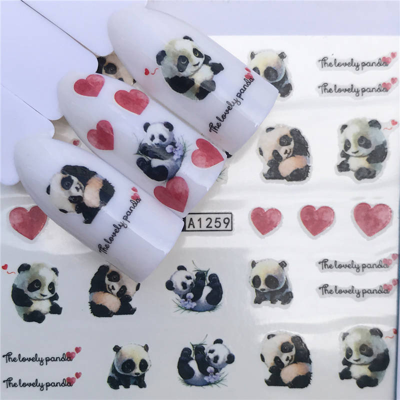WUF 1 лист животное, черная кошка дизайн ногтей наклейки Переводные воды наклейки для ногтей DIY аксессуары украшения для ногтей