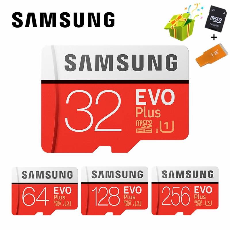 SAMSUNG Microsd карта 256 г 128 ГБ 64 ГБ 32 ГБ 16 ГБ 8 ГБ 100 МБ/с. Class10 U3 U1 SDXC Класс EVO + карта памяти Micro SD карты TF флэш-карты