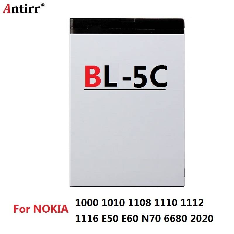 Оригинал 3,7 V 1020 mAh BL-5C литий-ионный Батарея для Nokia 1000 1010 1108 1110 1112 1116 E50 E60 N70 6680 2020 BL5C BL 5C батареи