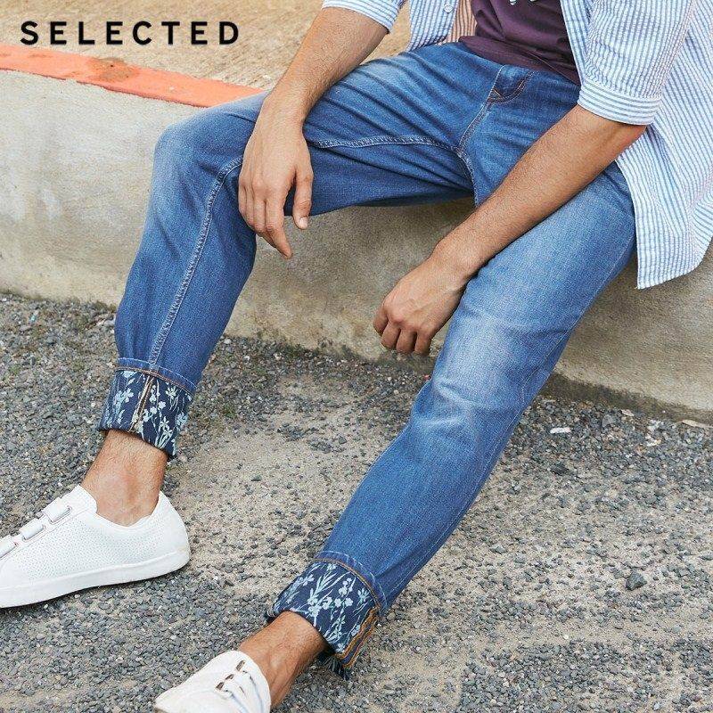 Избранные Новые мужские микро-эластичные каменные мыть конические повседневные джинсы C | 418232527