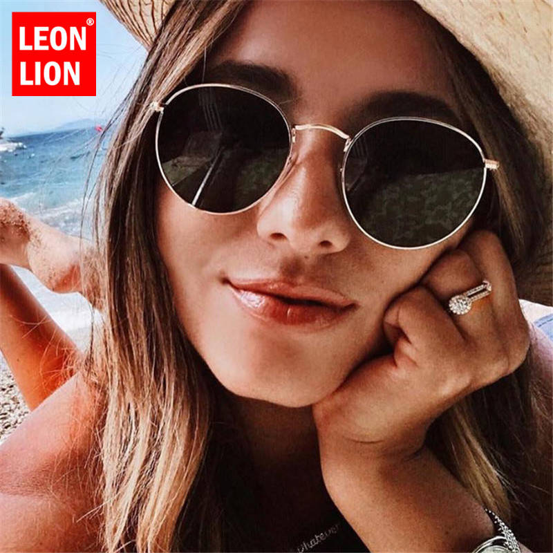 Солнцезащитные очки LeonLion, круглые зеркальные очки для женщин и мужчин, 2019