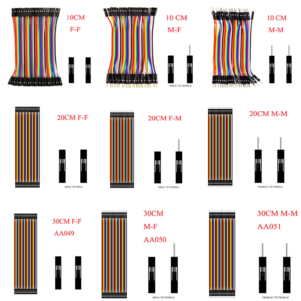Dupont Line 10 см/20 см/30 см мужской/женский-мужской или женский-Женский Соединительный провод Dupont кабель для arduino DIY KIT