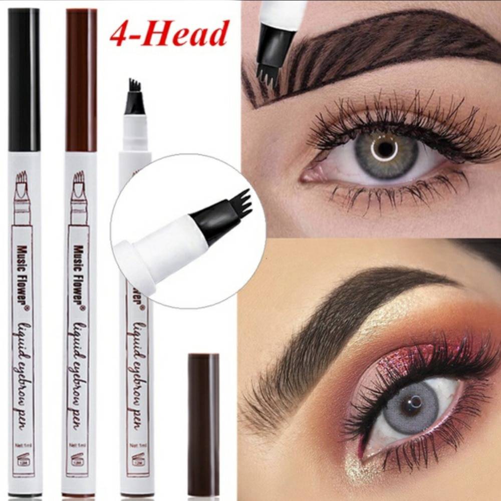 3 цвета Microblading бровь Татуировка ручка 4 головы тонкий эскиз жидкая подводка для бровей карандаш водостойкая Татуировка глаз бровей ручка смазка-доказательство