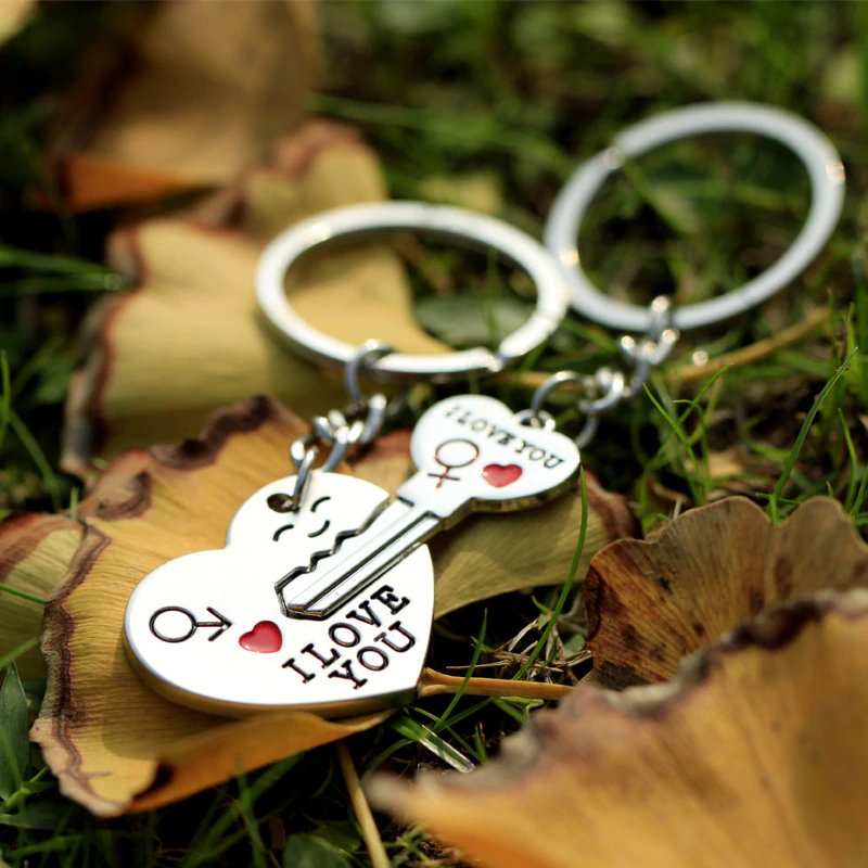 1 пара, брелок для ключей с надписью «I LOVE YOU»