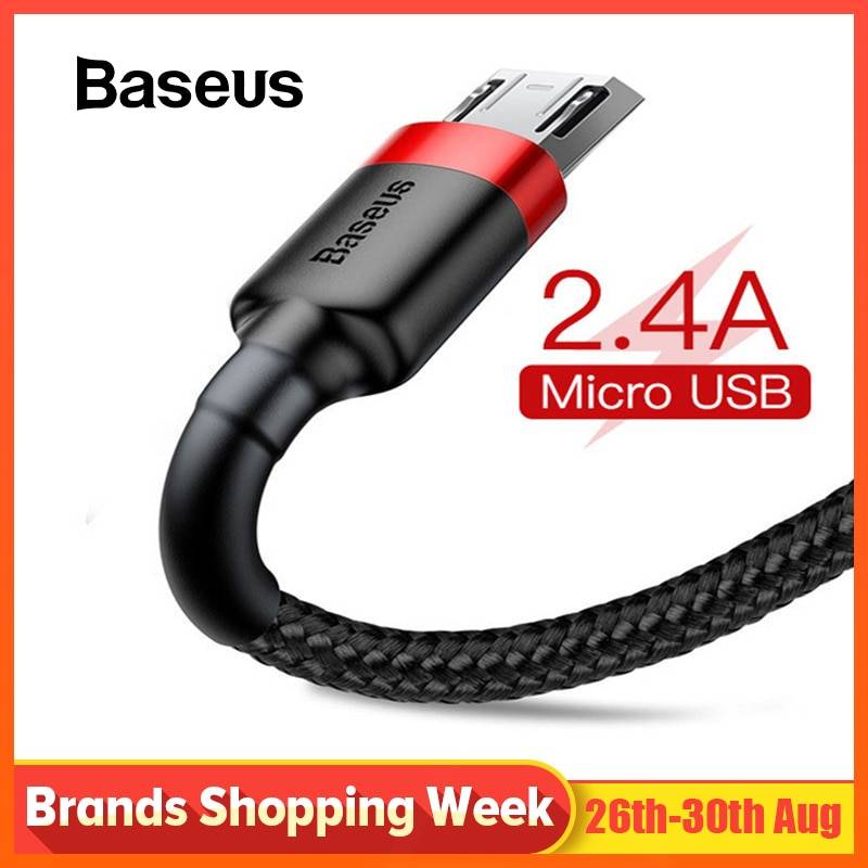 Baseus 2.4A Micro USB быстрый заряд кабеля USB Дата-кабель из нейлона синхронизации провод для Samsung Xiaomi Redmi Note 4 5 андроид кабель Microusb