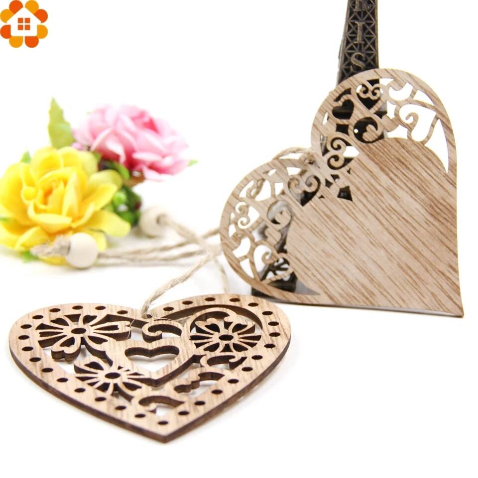 Деревянные новогодние подвески DIY House 3 шт.