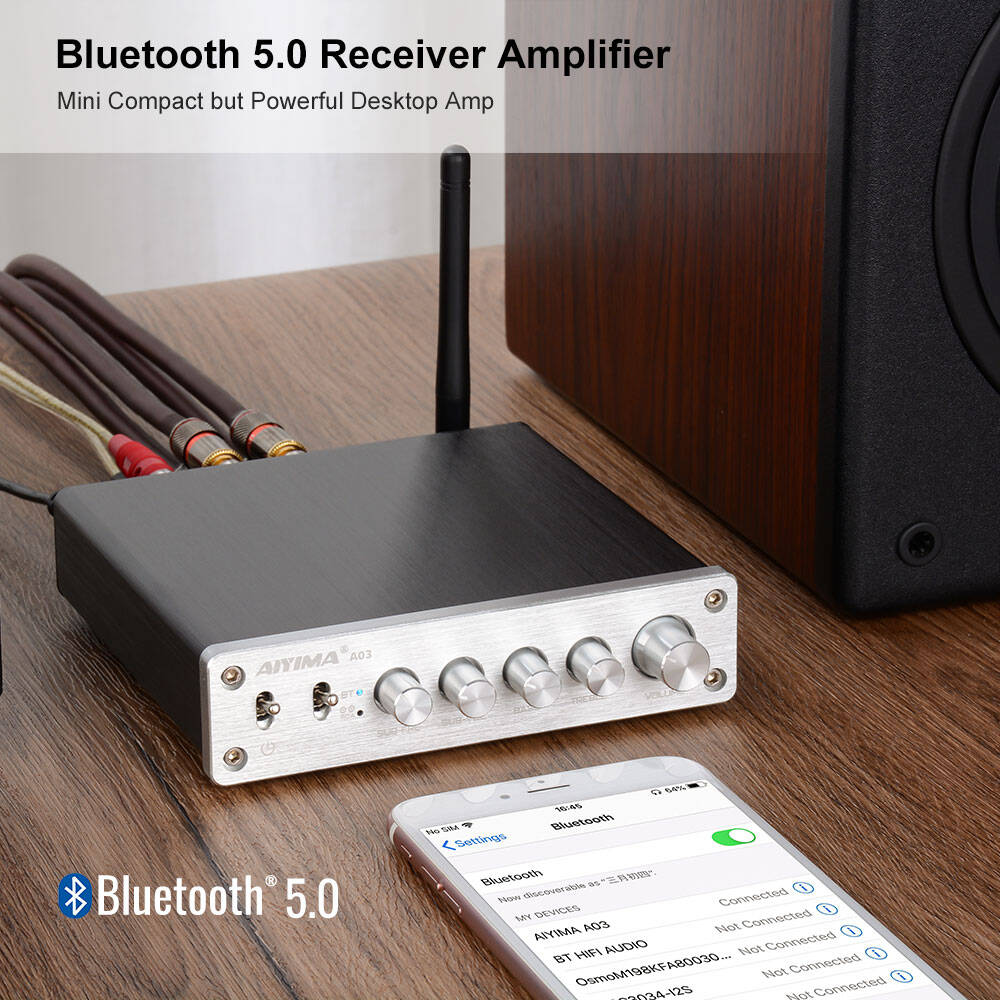 AIYIMA TPA3116 сабвуфер Bluetooth усилитель HiFi TPA3116D2 2,1 цифровые аудио усилители мощности 50Wx2 + 100 Вт звуковой усилитель A03
