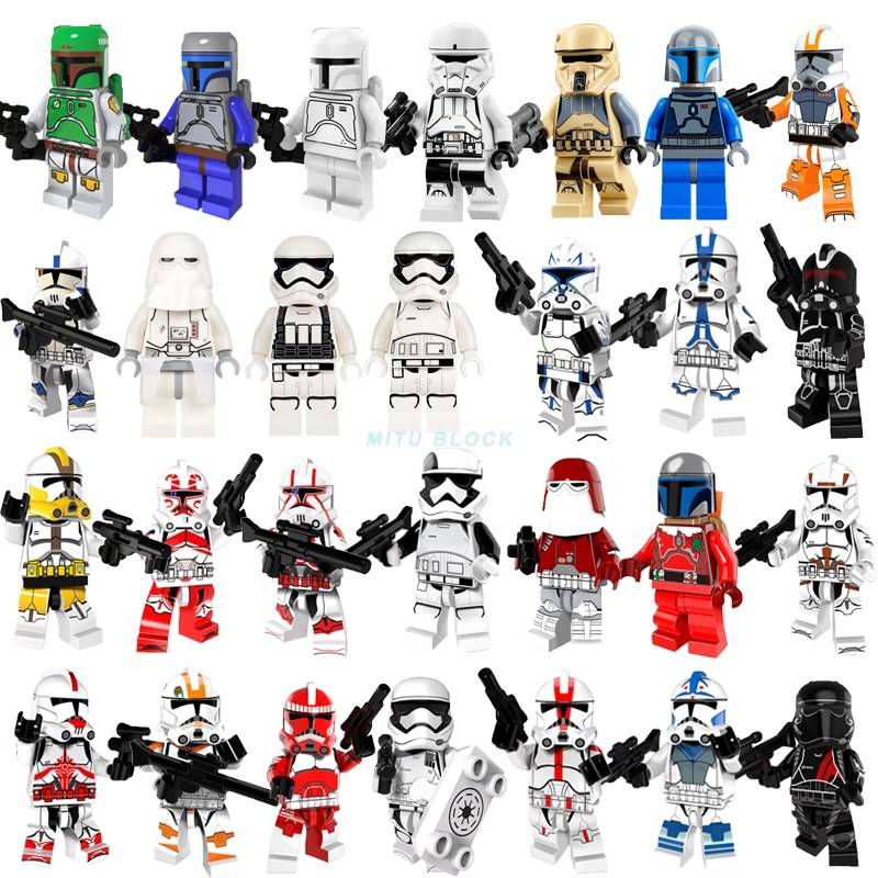 Legoing Звездные войны Штурмовик клон Troopers Wolfpack Trooper шок шторм песок смерть Jek-14 Snowtrooper Legoings Starwars Блок