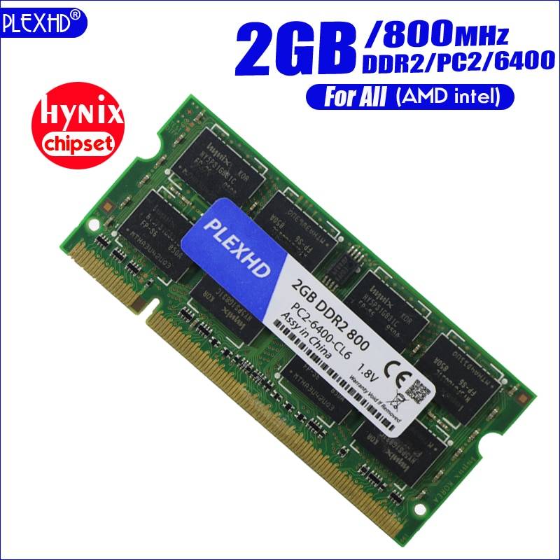 Plexhd 2 г 2 ГБ DDR2 pc2 6400 800 мГц 2RX8 памяти ноутбука 2 г pc2-6400S ddr2 800 мГц 200pin Тетрадь Оперативная память (hynix чипсета)