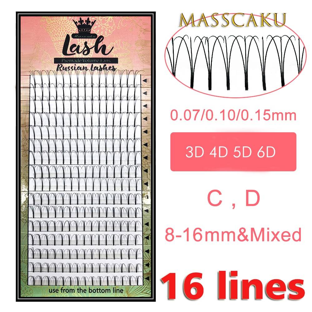 Новогодние ресницы, 16 линий, готовые объемные вееры 3d/4d/5d/6d, ресницы для наращивания российского объема, предварительно сделанные ресницы для наращивания, искусственная норка