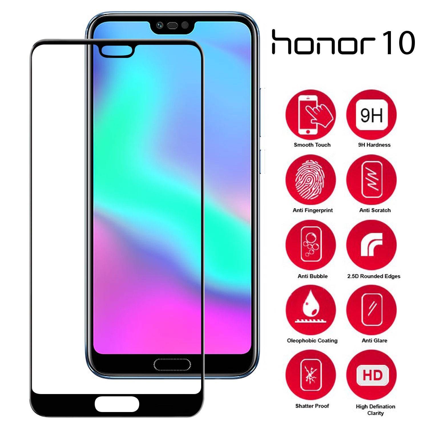 Для huawei Honor 10 закаленное Стекло полное покрытие Экран протектор Honor 10 Стекло защитный Стекло Honor10 пленка 5,84 "COL-L29 L29