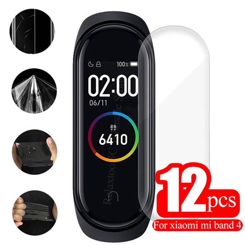 12 шт. mi Band 4 защитная пленка для экрана Xiaomi mi Band 4 пленка из мягкого ТПУ Смарт-браслет band 4 mi Band 4 mi Band не закаленное стекло