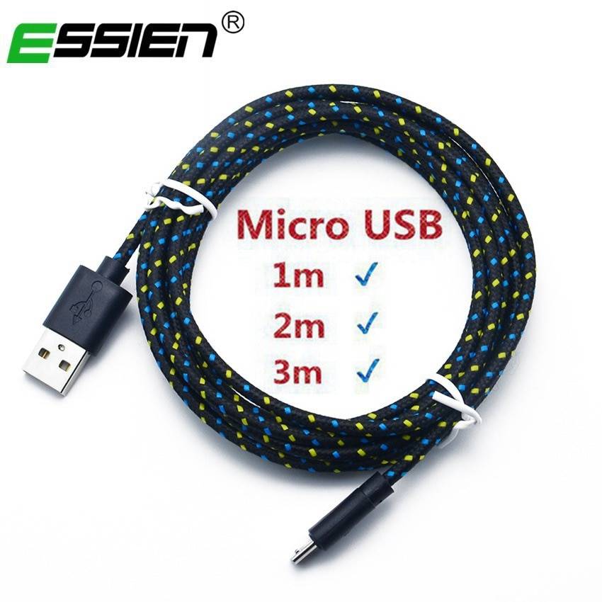 Essien Micro USB кабель USB зарядное устройство 1 м/2 м/м 3 м для samsung huawie Xiaomi зарядное устройство Зарядка для телефона нейлоновый кабель adpater USB зарядное устройство