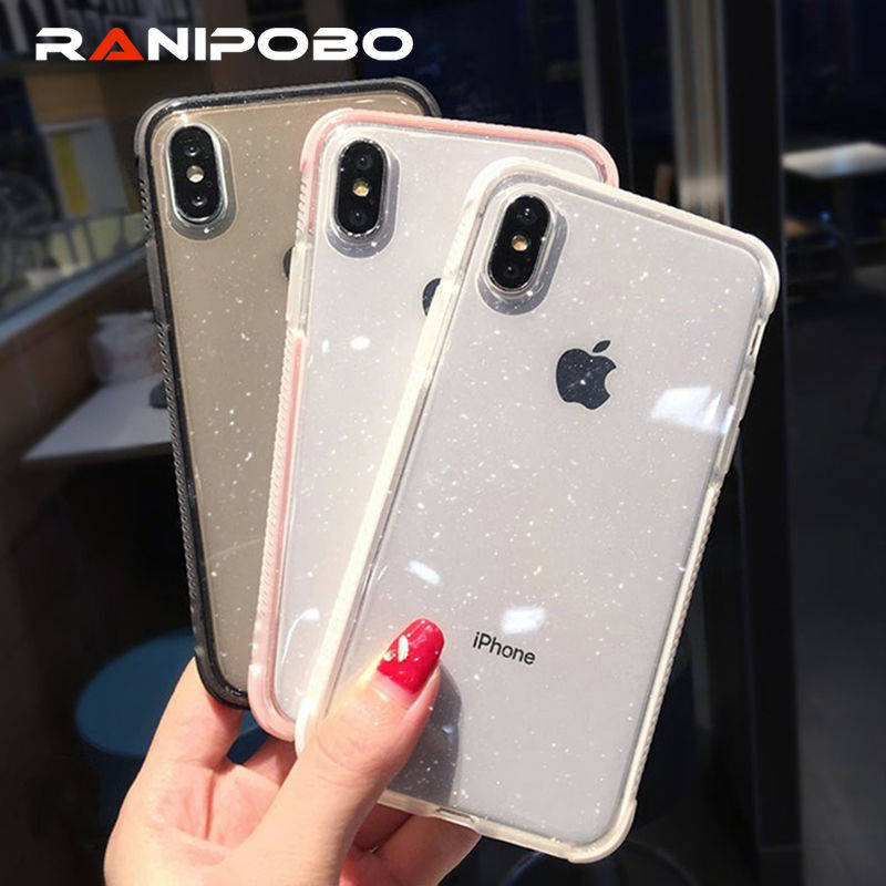 Роскошный блеск косметическая пудра чехол для iPhone X XR XS Max 8 7 Plus 6 6 S плюс прозрачный мягкий ТПУ противоударный сияющая задняя крышка