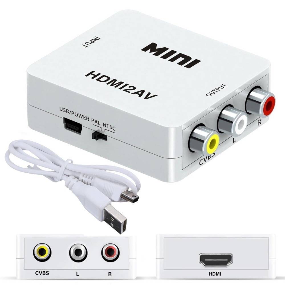 1080 P Mini HDMI к VGA RCA AV Композитный адаптер конвертер с мм 3,5 мм аудио кабель VGA2AV/CVBS + аудио к ПК HDTV конвертер