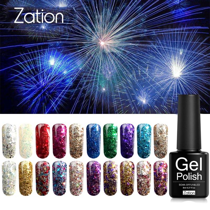 Zation 8 мл Новый Алмазный лак Эмаль для дизайна ногтей для сексуальных женщин впитывающий УФ-гель лак Полупостоянный Блестящий лак