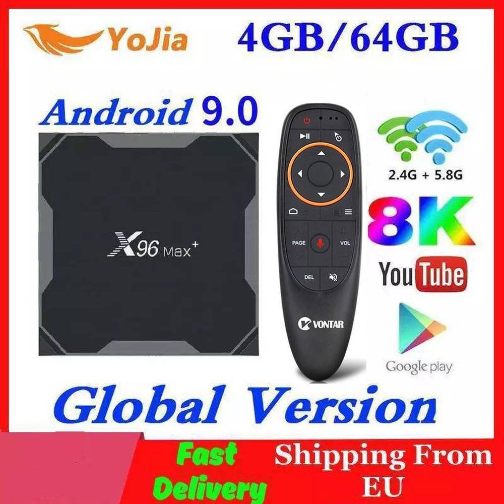 2020 Android 9,0 ТВ коробка X96 Max Plus Amlogic S905x3 8K смарт-медиа-плеер 4 Гб Оперативная память 64 Гб Встроенная память X96Max Декодер каналов кабельного телевидения четырехъядерный 5G Wi-Fi