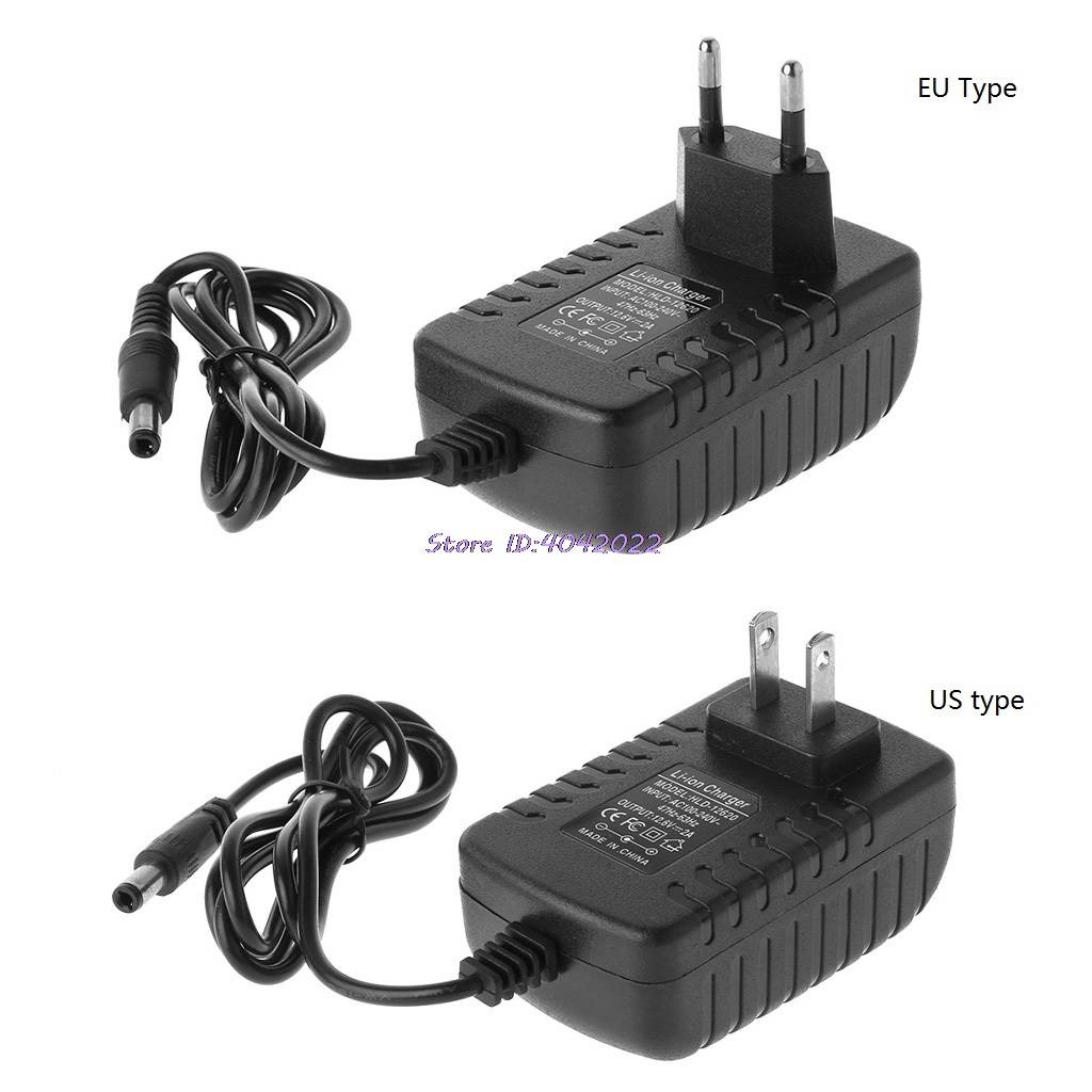 ЕС/США штекер 12,6 в 2A 18650 литиевая батарея зарядное устройство DC 5,5 мм x 2,1 мм портативное зарядное устройство