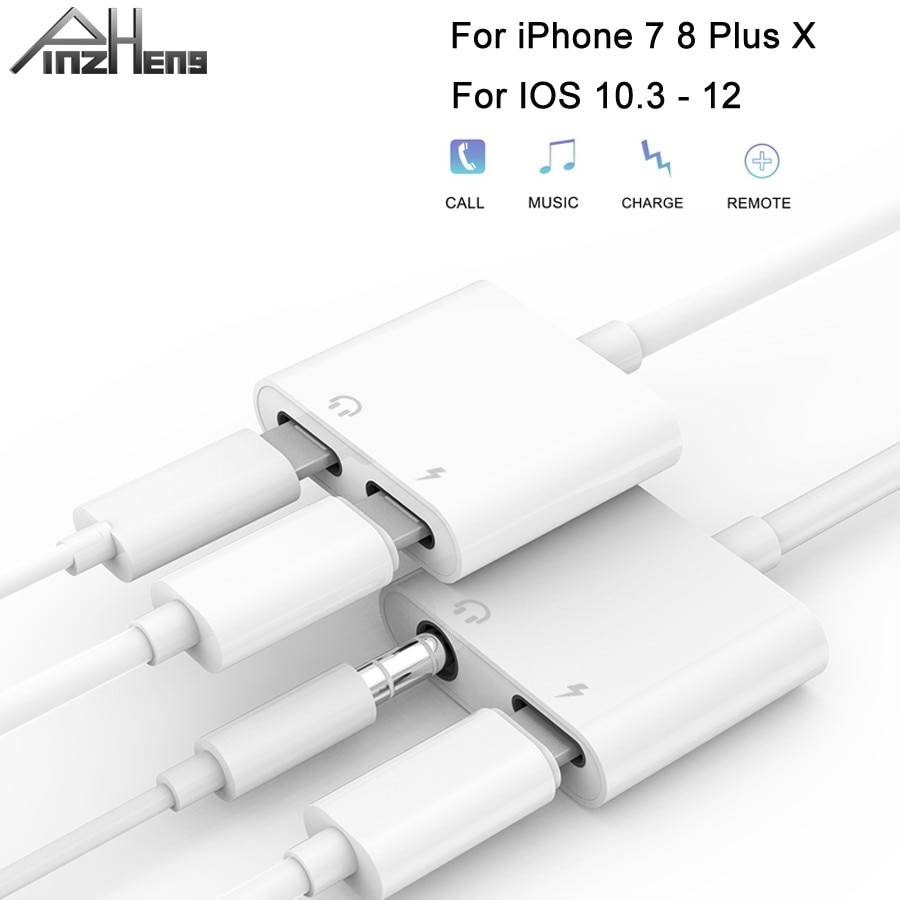 2019 PINZHENG 2 в 1 адаптер для наушников для iPhone 8 7 7 Plus X адаптер Lightning 3,5 мм разъем аудио кабель зарядки адаптеры