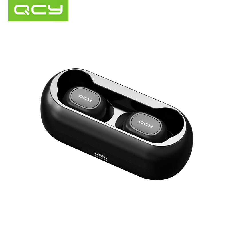 QCY QS1 T1C мини двойной V5.0 Беспроводной наушники Bluetooth наушники 3D стерео звук наушники с двойной микрофон и зарядки коробка