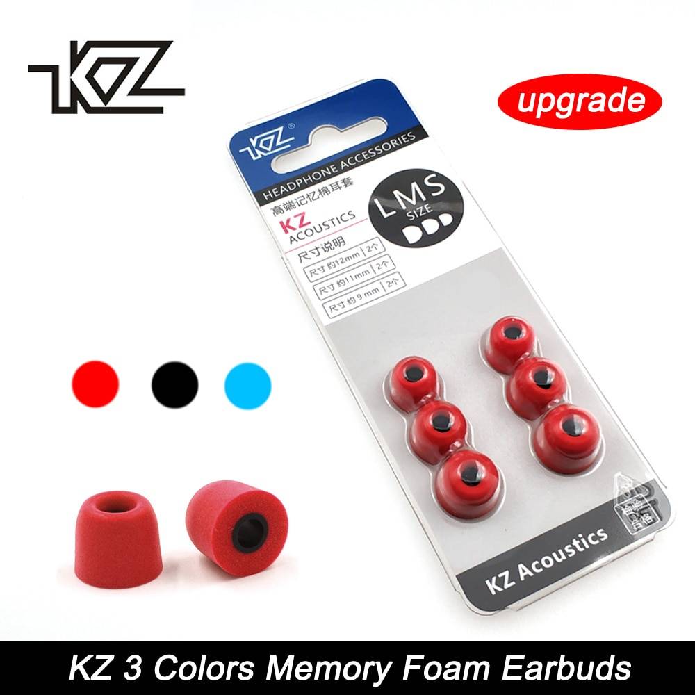 KZ новое обновление оригинальный 3 пары (6 шт.) шумоизоляция Comfortble Memory Foam Ear Tips амбушюры Наушники для наушников