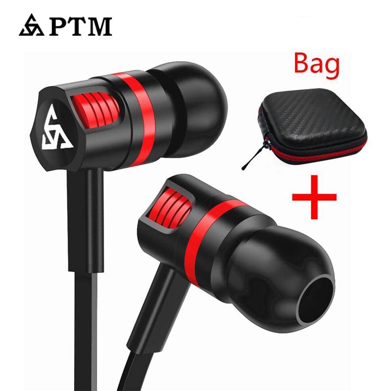 PTM in-Ear гарнитура с супер басами стерео звук гарнитура спортивные наушники с микрофоном для телефонов Iphone samsung Xiaomi ухо телефон 3,5 мм