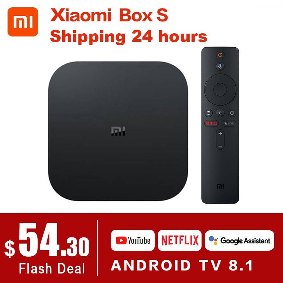 Оригинальный Глобальный ТВ-бокс Xiaomi Mi S 4K HDR Android TV 8,1 Ultra HD 2G 8G WIFI Google Cast Netflix телеприставка Mi Box 4 медиаплеер