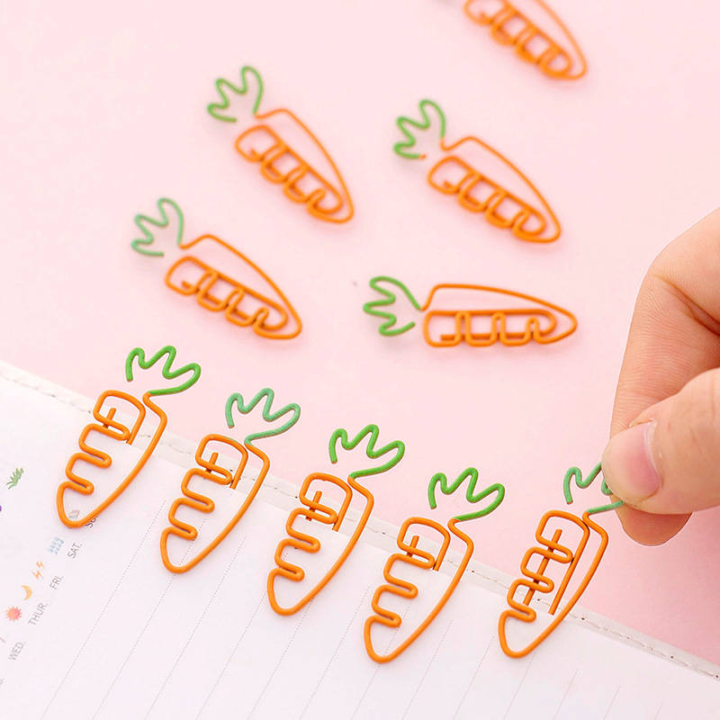 (2 шт./лот) милый морковь форма скрепки Творческий Kawaii мультфильм булавки простой канцелярские закладки клип