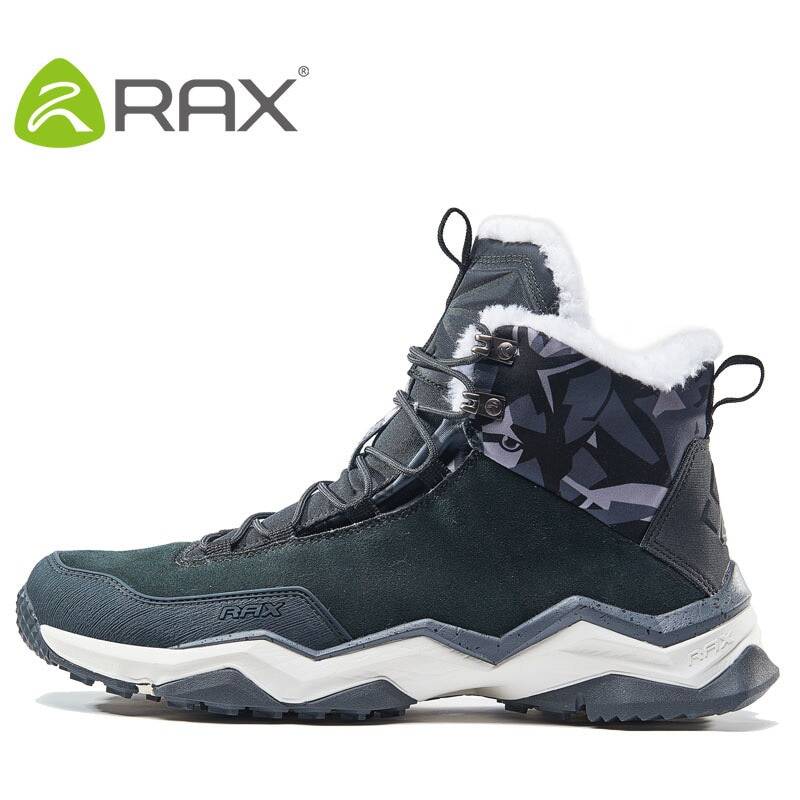 Кроссовки RAX мужские водонепроницаемые, уличные сникерсы, плюшевые сноубутсы для горного туризма, бега, зимняя обувь