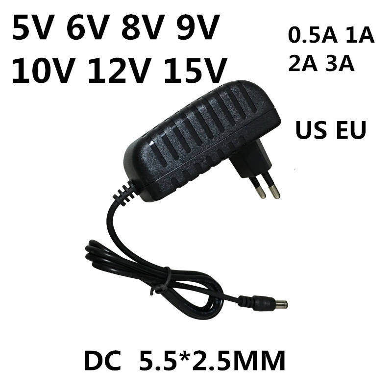 AC 110-240V DC 5V 6V 8V 9V 10V 12V 15V 0,5 1A 2A 3A Универсальный адаптер питания зарядное устройство адаптер ЕС США для светодиодных лент