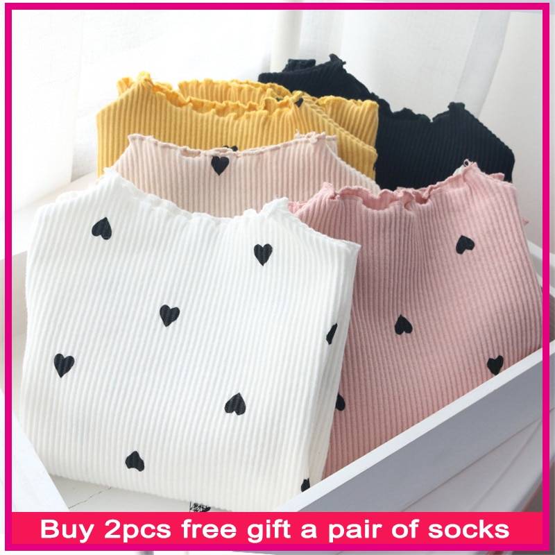 Удобная От 1 до 5 лет-осенняя футболка с надписью «love» для девочек модный детский костюм розовая одежда Топ для девочек, рубашка с длинными рукавами, одежда для больших детей, 5 цветов