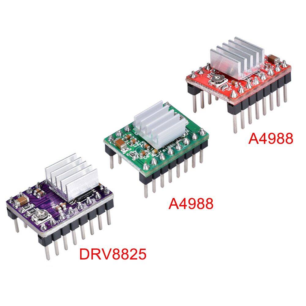 3D-принтеры Запчасти Stepstick A4988 DRV8825 Драйвер шагового двигателя Модуль с радиатор RepRap RAMPS 1,4/1,5/1,6 Управление плата MKS