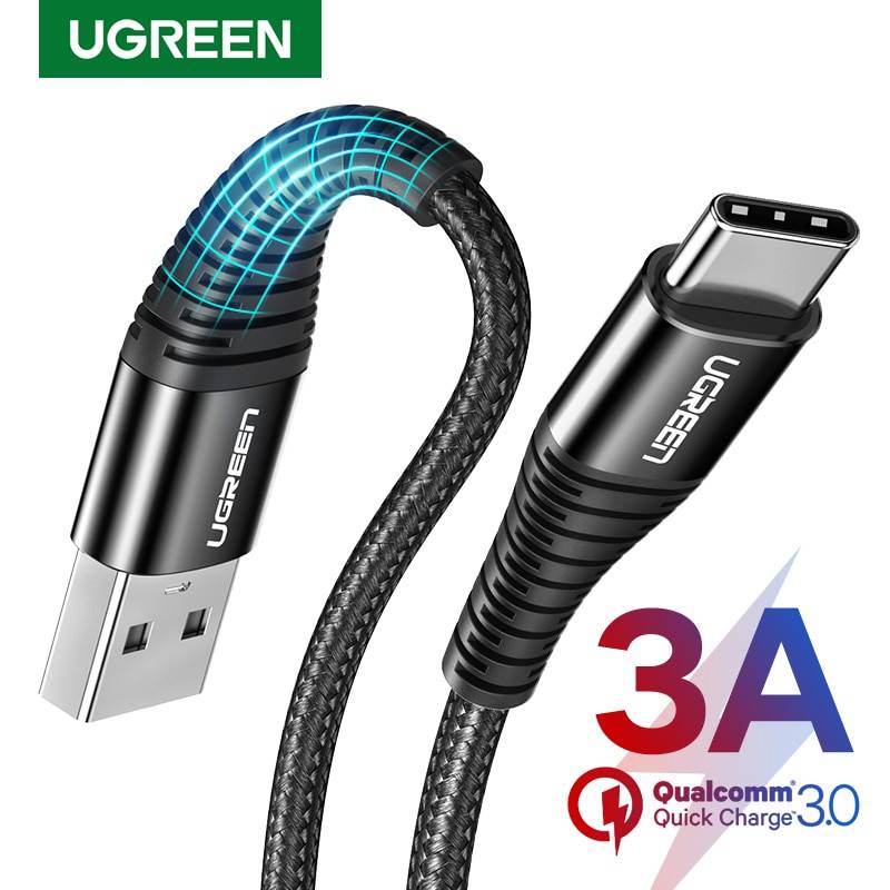 Ugreen usb type-C кабель 3A быстрое зарядное устройство USB-C кабель для передачи данных для Xiaomi redmi note 7 samsung мобильный телефон type-C usb кабель для зарядки