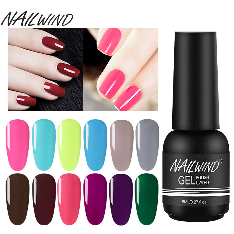 NAILWIND 8 мл гель лак для ногтей чистого цвета гель Лаки необходимо УФ лампы шт. 1 шт. Soak Off полуперманентный гель-лак предназначен маникюра красота